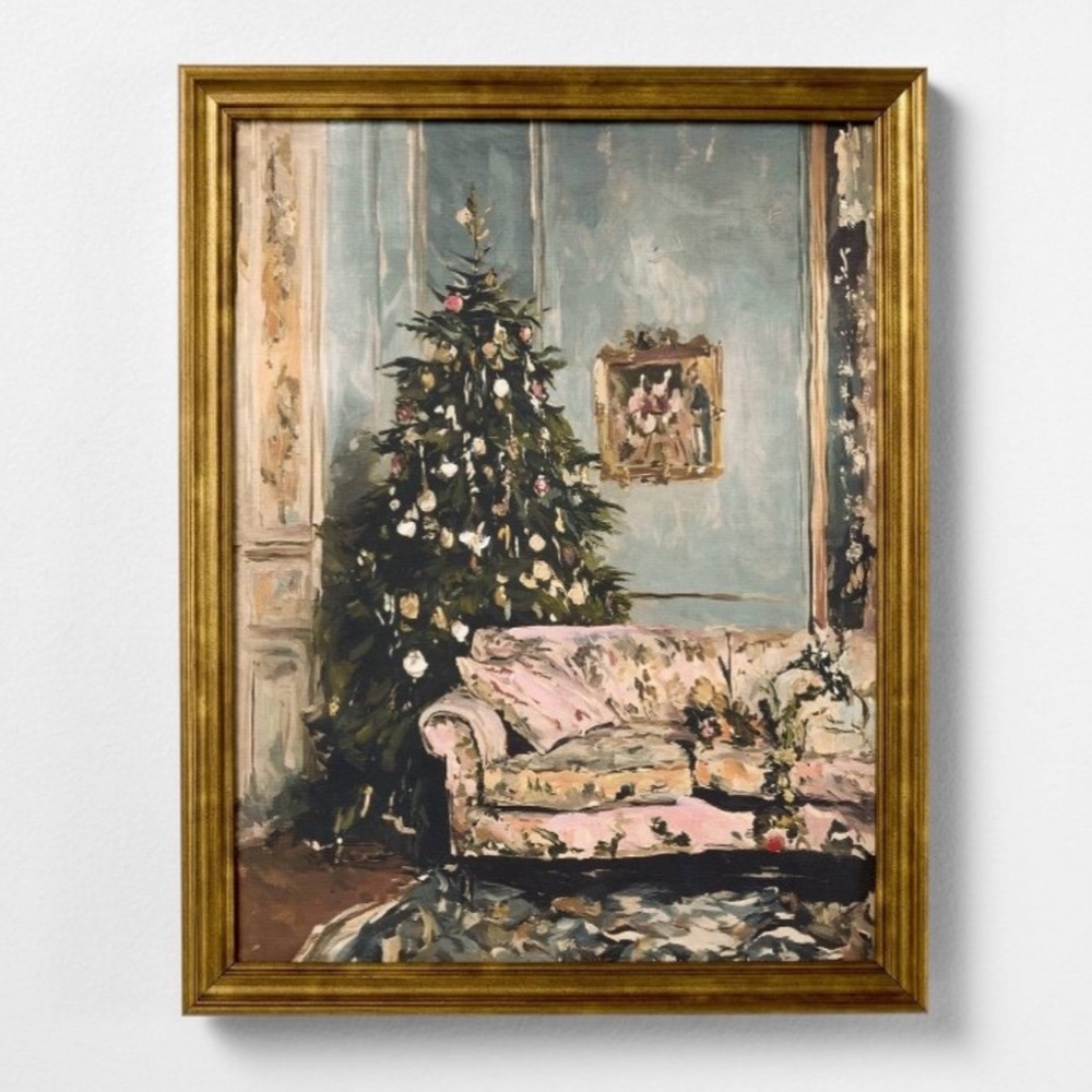 Threshold Studio McGee Moody Christmas Scene Framed Wall Art 11” x 14”